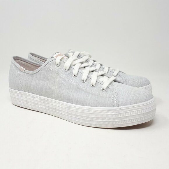 Keds Triple Kick Chambray Gray Casual Platform Shoe Sneaker Womens 11 US WF65052 - Picture 4 of 12